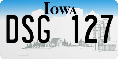 IA license plate DSG127