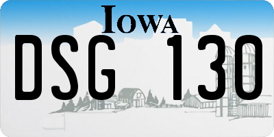 IA license plate DSG130