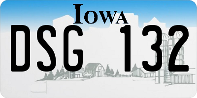 IA license plate DSG132
