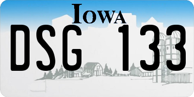 IA license plate DSG133