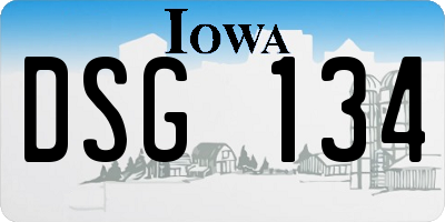 IA license plate DSG134