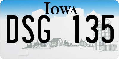 IA license plate DSG135
