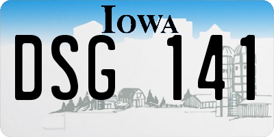 IA license plate DSG141