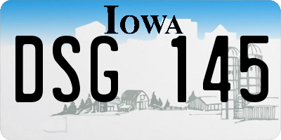 IA license plate DSG145