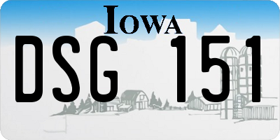 IA license plate DSG151