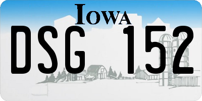 IA license plate DSG152