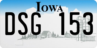 IA license plate DSG153