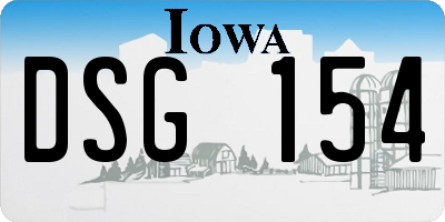 IA license plate DSG154