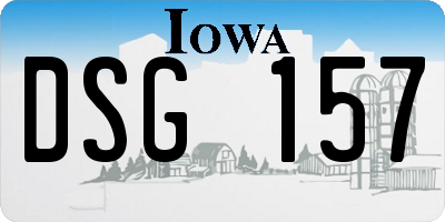 IA license plate DSG157