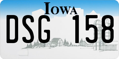 IA license plate DSG158