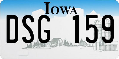IA license plate DSG159