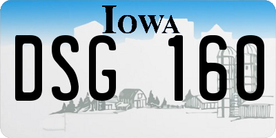 IA license plate DSG160