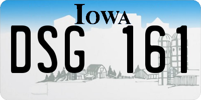 IA license plate DSG161