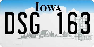 IA license plate DSG163