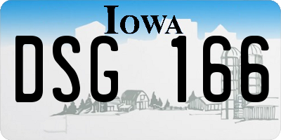 IA license plate DSG166