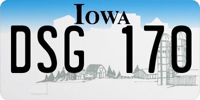 IA license plate DSG170