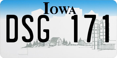 IA license plate DSG171