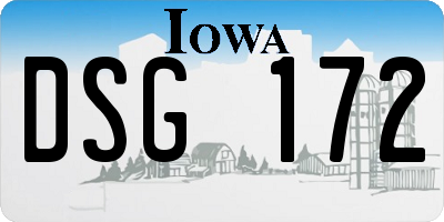 IA license plate DSG172