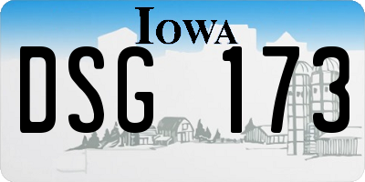 IA license plate DSG173