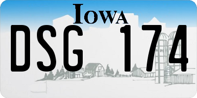 IA license plate DSG174
