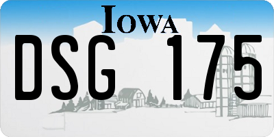 IA license plate DSG175