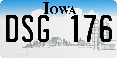 IA license plate DSG176