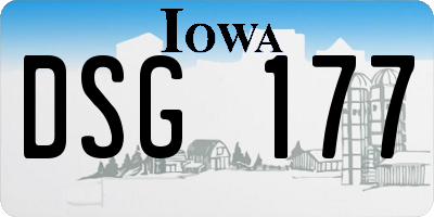 IA license plate DSG177