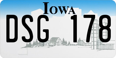 IA license plate DSG178