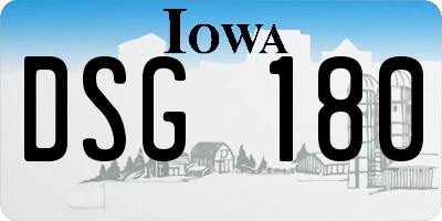 IA license plate DSG180