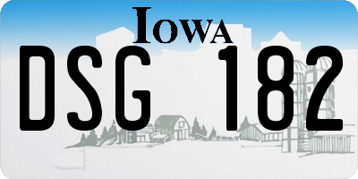 IA license plate DSG182
