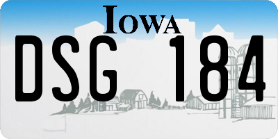 IA license plate DSG184