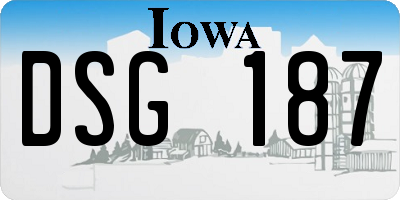 IA license plate DSG187