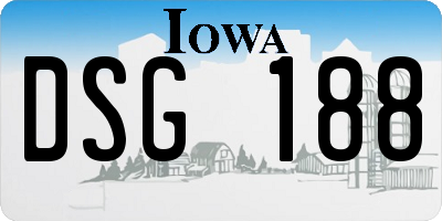 IA license plate DSG188