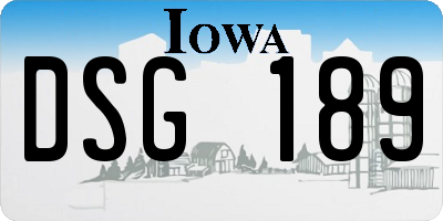 IA license plate DSG189