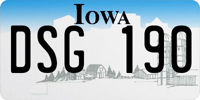 IA license plate DSG190