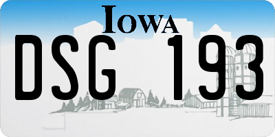 IA license plate DSG193