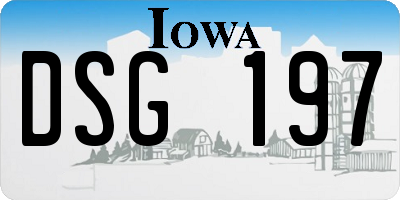 IA license plate DSG197