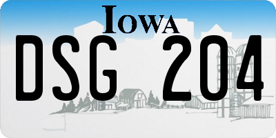 IA license plate DSG204