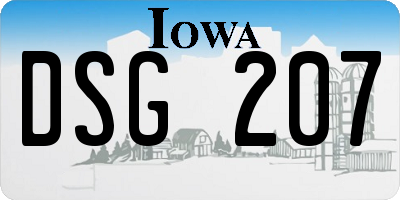 IA license plate DSG207