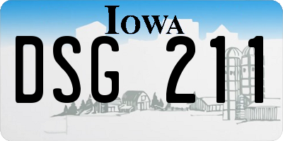 IA license plate DSG211