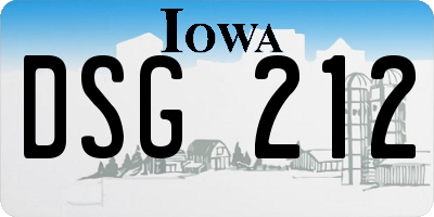 IA license plate DSG212