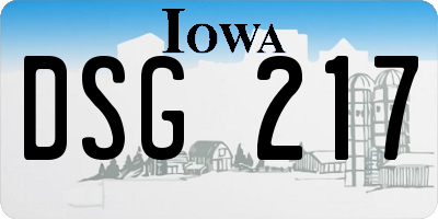 IA license plate DSG217