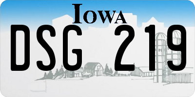 IA license plate DSG219