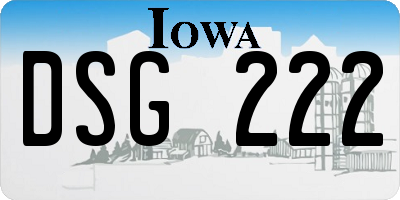 IA license plate DSG222