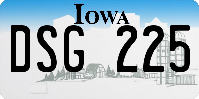IA license plate DSG225
