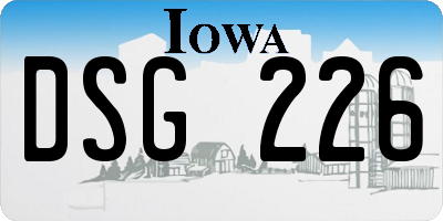 IA license plate DSG226