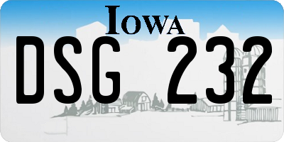 IA license plate DSG232