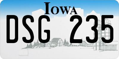 IA license plate DSG235