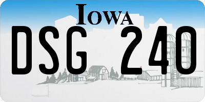 IA license plate DSG240