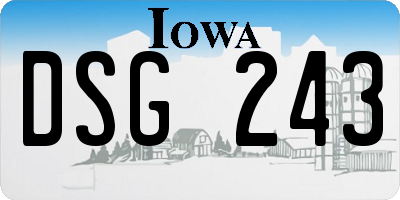 IA license plate DSG243
